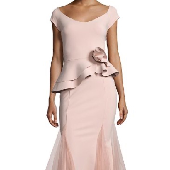 peplum mermaid dress